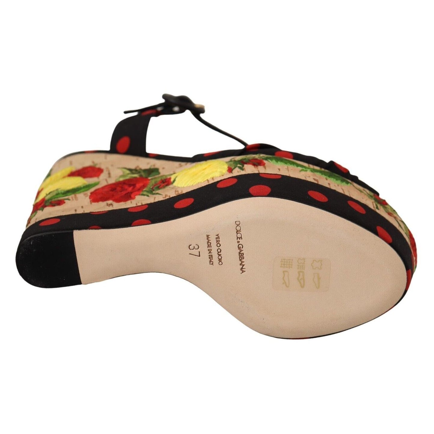 Dolce & Gabbana Multicolor Platform Wedges Sandals Charmeuse Shoes
