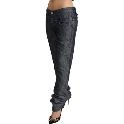Acht Dark Gray Ramie Mid Wide Waist Straight Denim Jeans