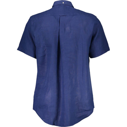 Gant Elegant Blue Linen Button-Down Shirt