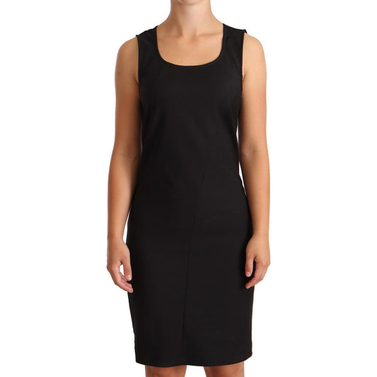 Patrizia Pepe Elegant Sleeveless Sheath Knee Dress Patrizia Pepe Black