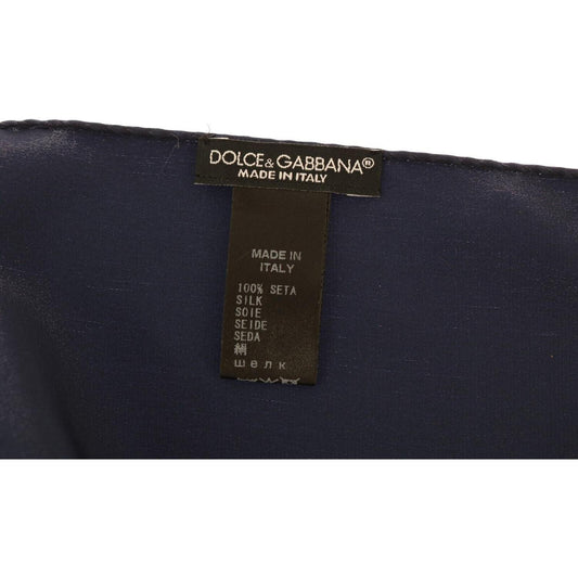 Dolce & Gabbana Elegant Silk Pocket Square in Lustrous Blue Dolce & Gabbana Dark Slate Gray
