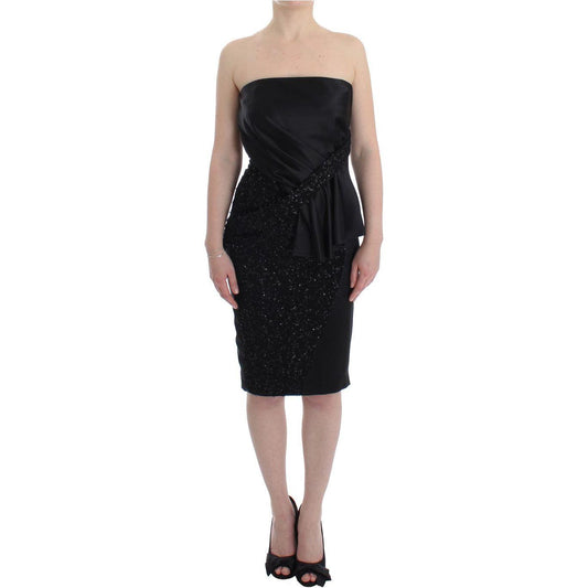Masha Ma Elegant Strapless Black Dress Masha Ma Tan