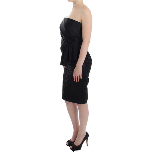 Masha Ma Elegant Strapless Black Dress Masha Ma Tan