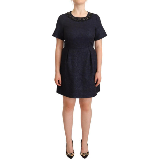 L'Autre Chose Elegant A-Line Embellished Mini Dress L'Autre Chose Dark Slate Gray