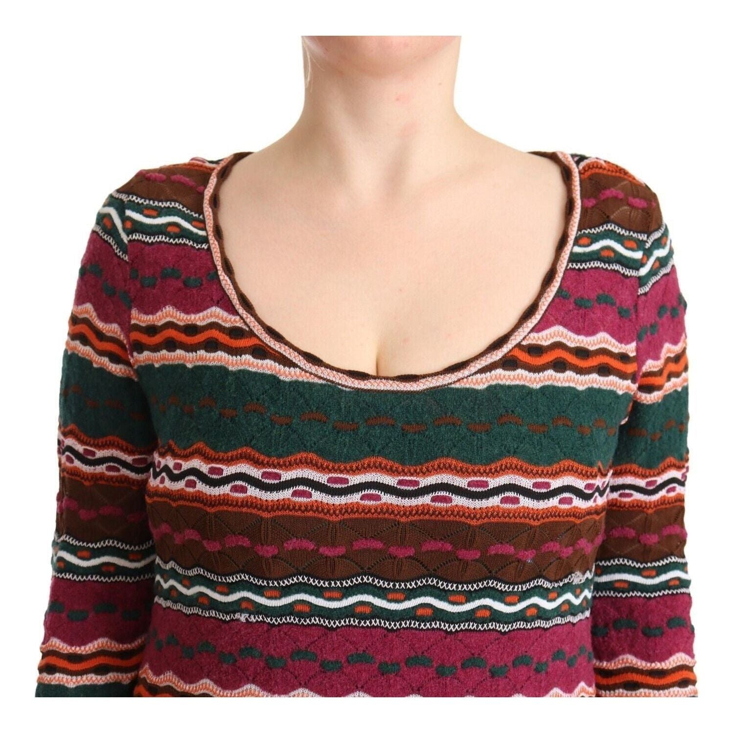 فستان Missoni مخطط متعدد الألوان بأكمام طويلة