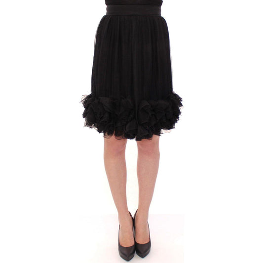 Dolce & Gabbana Elegant Silk Black Skirt for Evenings Dolce & Gabbana Thistle