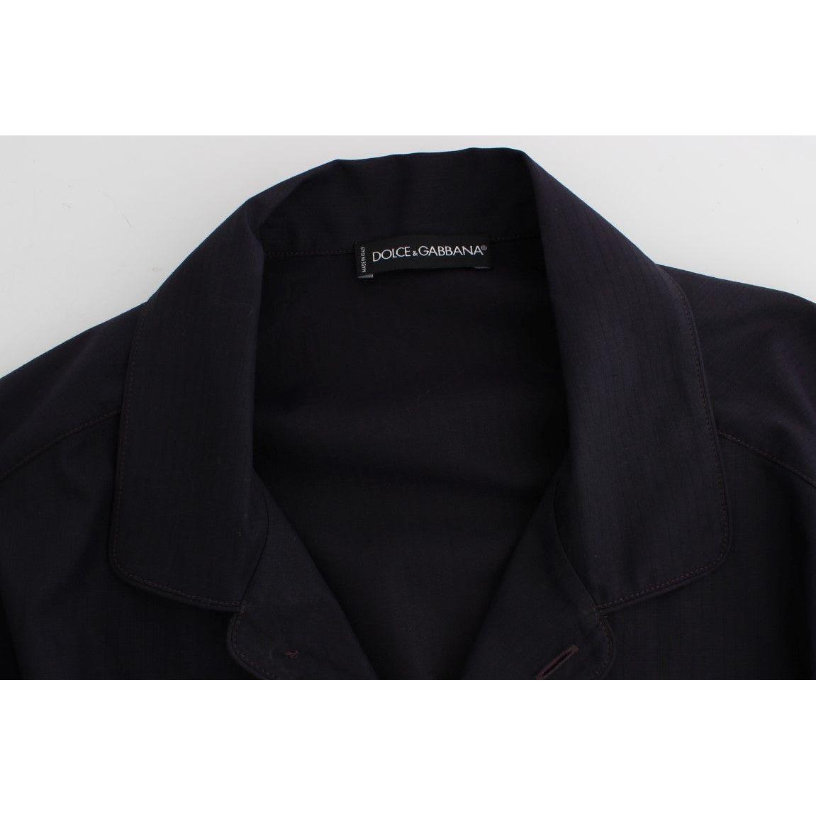 قميص نوم مخطط من القطن باللون الأرجواني الأنيق من دولتشي آند غابانا