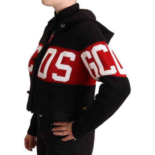 GCDS Chic Black Cashmere Cardigan Jacket GCDS Rosy Brown