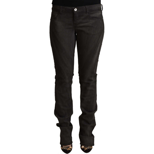 Costume National Elegant Mid Waist Skinny Black Trousers Costume National Black