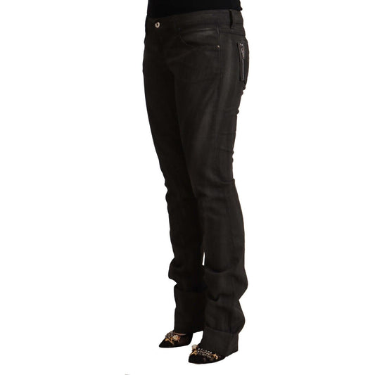 Costume National Elegant Mid Waist Skinny Black Trousers Costume National Black
