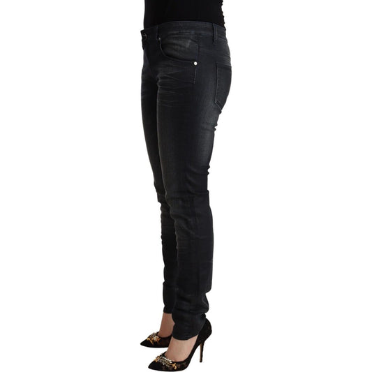 Acht Sleek Black Washed Slim Fit Jeans Acht Black