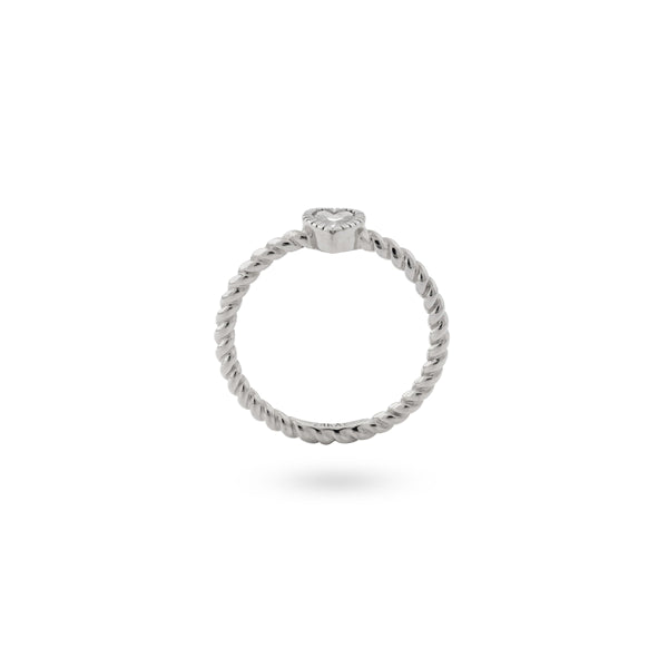 Elegant silver ring from 24KAE JEWELS JEWELRY Mod. 12417S/54 featuring intricate rope design.