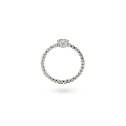 Elegant silver ring from 24KAE JEWELS JEWELRY Mod. 12417S/54 featuring intricate rope design.