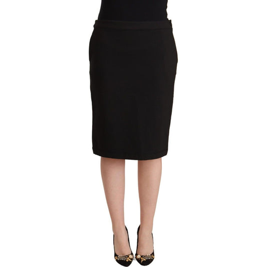 GF Ferre Chic Black Pencil Skirt Knee Length GF Ferre Tan