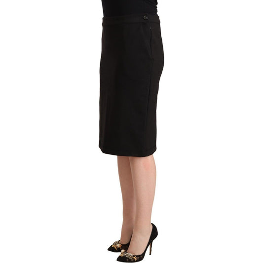 GF Ferre Chic Black Pencil Skirt Knee Length GF Ferre Rosy Brown