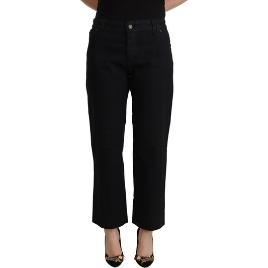 John Galliano Elegant High Waist Cropped Jeans John Galliano Black