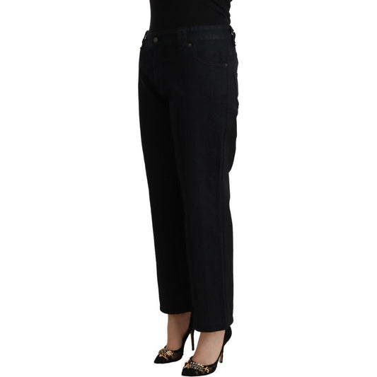 John Galliano Elegant High Waist Cropped Jeans John Galliano Black