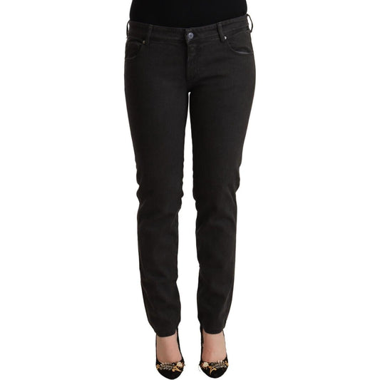 Ermanno Scervino Chic Black Low Waist Skinny Denim Ermanno Scervino Black