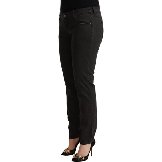 Ermanno Scervino Chic Black Low Waist Skinny Denim Ermanno Scervino Black