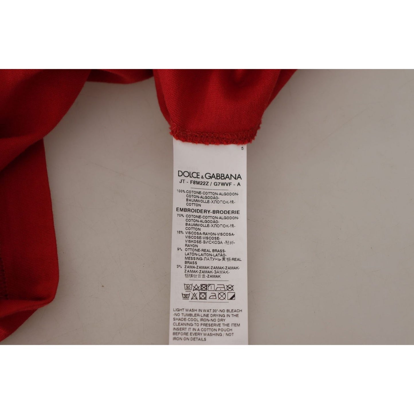 Dolce & Gabbana Red Amor Vincit Omnia Crewneck T-shirt