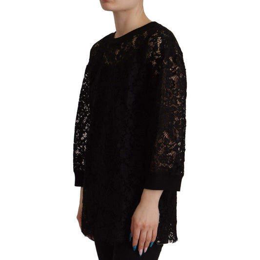 Dolce & Gabbana Elegant Black Long Sleeve Blouse Top Dolce & Gabbana Black