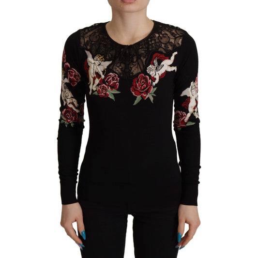 Dolce & Gabbana Embroidered Angel Cardigan Sweater Dolce & Gabbana Rosy Brown