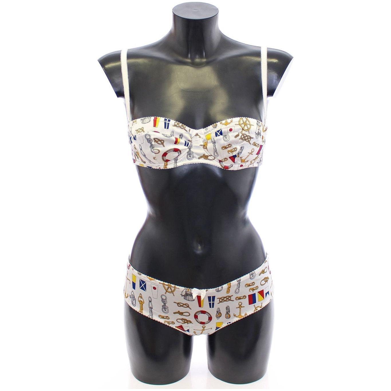 Dolce & Gabbana White Sailor Bra Panty Stretch Underwear