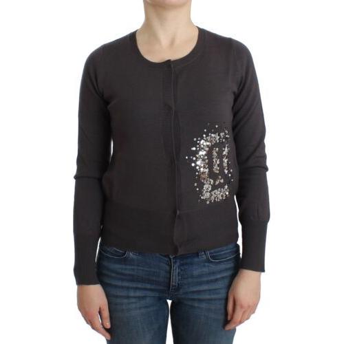 John Galliano Elegant Purple Sequined Wool Cardigan John Galliano Dark Slate Gray
