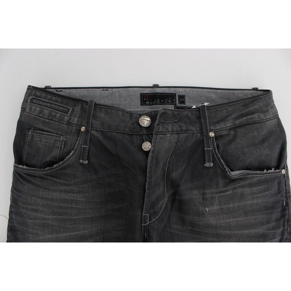 Acht Gray Cotton Regular Low Fit Jeans