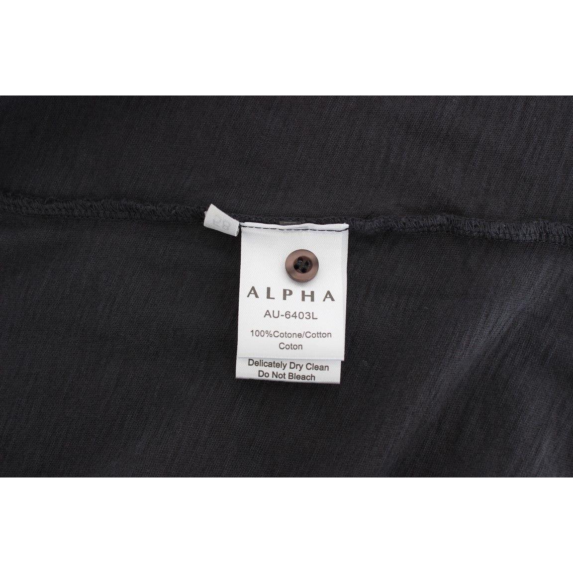 Alpha Massimo Rebecchi Gray Cotton Button Down Casual Shirt