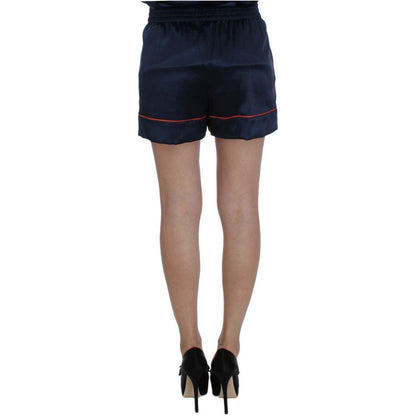 Dolce & Gabbana Blue Silk Stretch Sleepwear Shorts