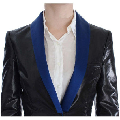 Exte Black Blue Two Piece Suit Skirt & Blazer Skirt Suit