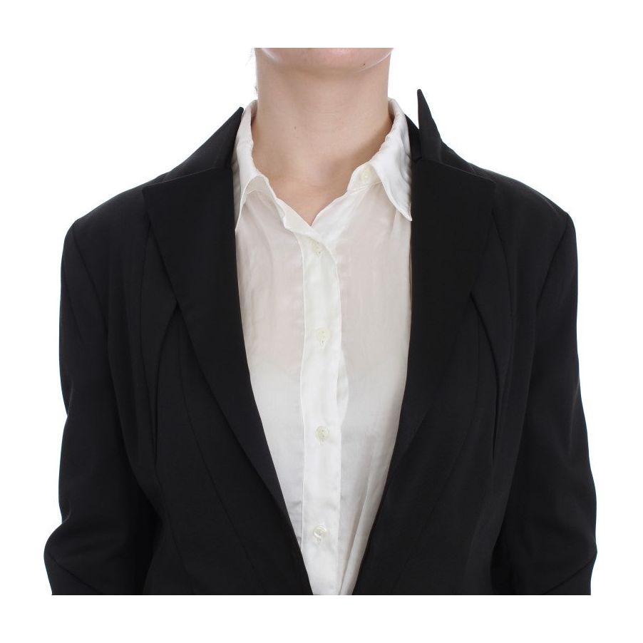 Exte Black Stretch Single Breasted Blazer Jacket Blazer Jacket
