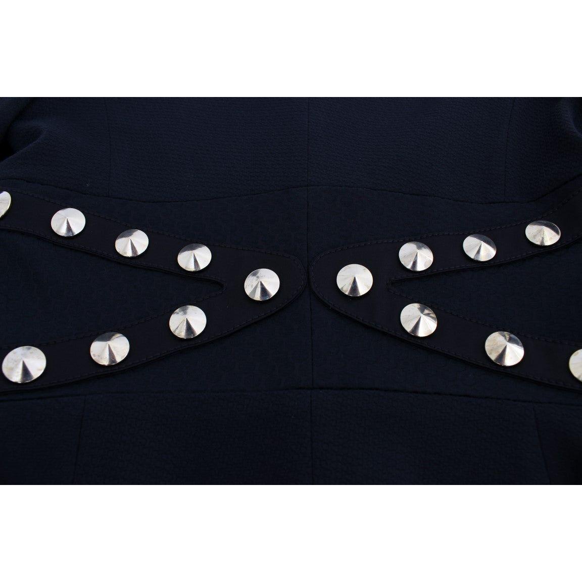 Exte Black Cotton Stretch Gold Studded Blazer Jacket Blazer Jacket