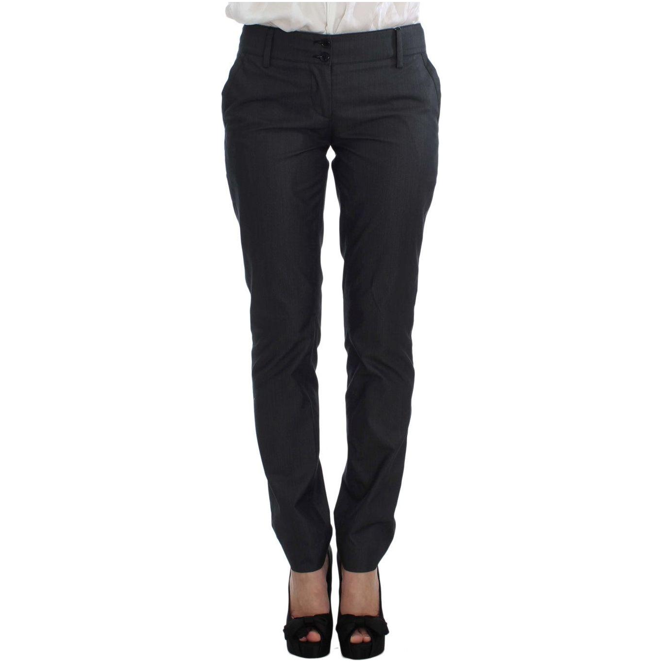 طقم بدلة بنطلون من مزيج القطن الرمادي من Exte Chic