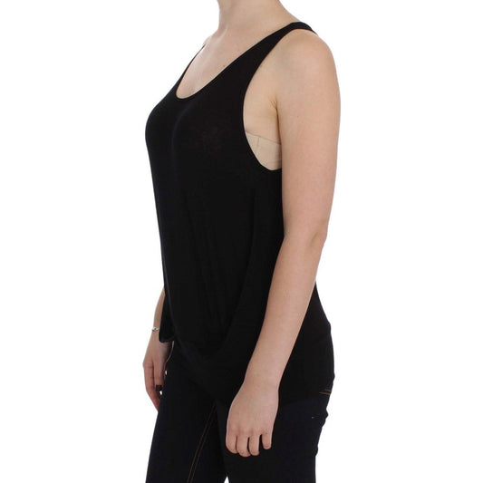 PLEIN SUD Sleek Black Cami Blouse Tank Top PLEIN SUD Rosy Brown