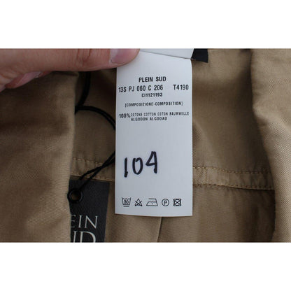 PLEIN SUD Beige Cotton Sleeveless Shirt