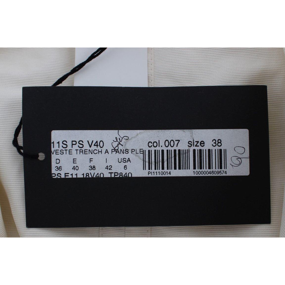 سترة ترنش أنيقة باللون الأبيض من PLEIN SUD