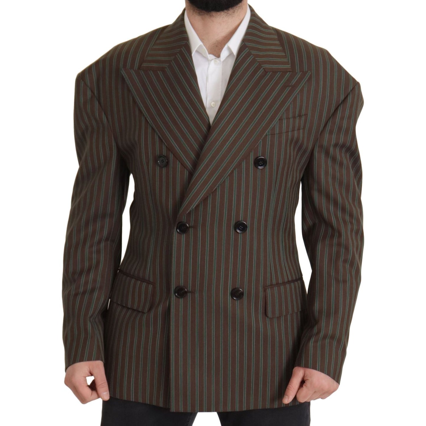 Dolce & Gabbana Multicolor Stripes Double Breasted Blazer