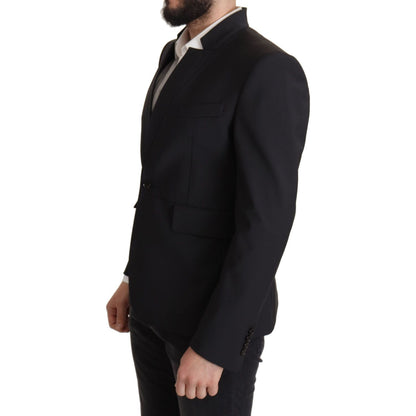 Dolce & Gabbana Black Wool Single Breasted Coat Men Blazer