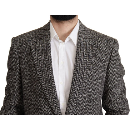 Dolce & Gabbana Gray Cotton Single Breasted Fantasy Blazer