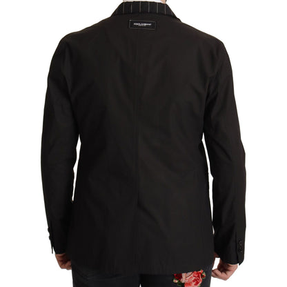 Dolce & Gabbana Black Cotton Single Breasted Blazer Jacket