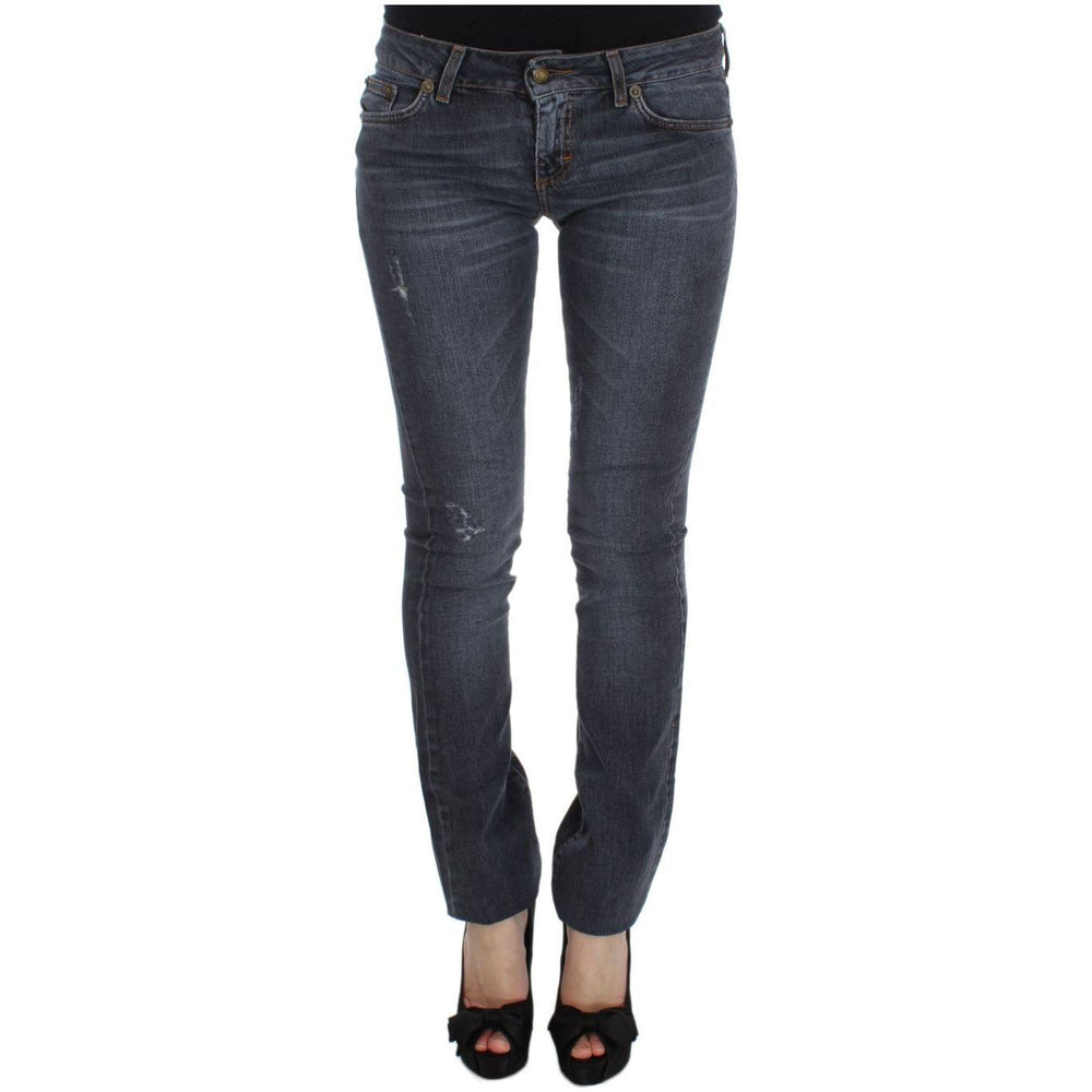 Cavalli Slim Fit Green Diamond Blue Wash Jeans Cavalli Dark Slate Gray