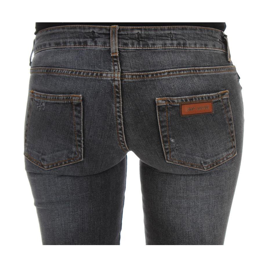 Cavalli Blue Wash Cotton Blend Slim Fit Jeans