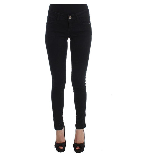 Costume National Sleek Black Slim Fit Designer Jeans Jeans & Pants Costume National Black