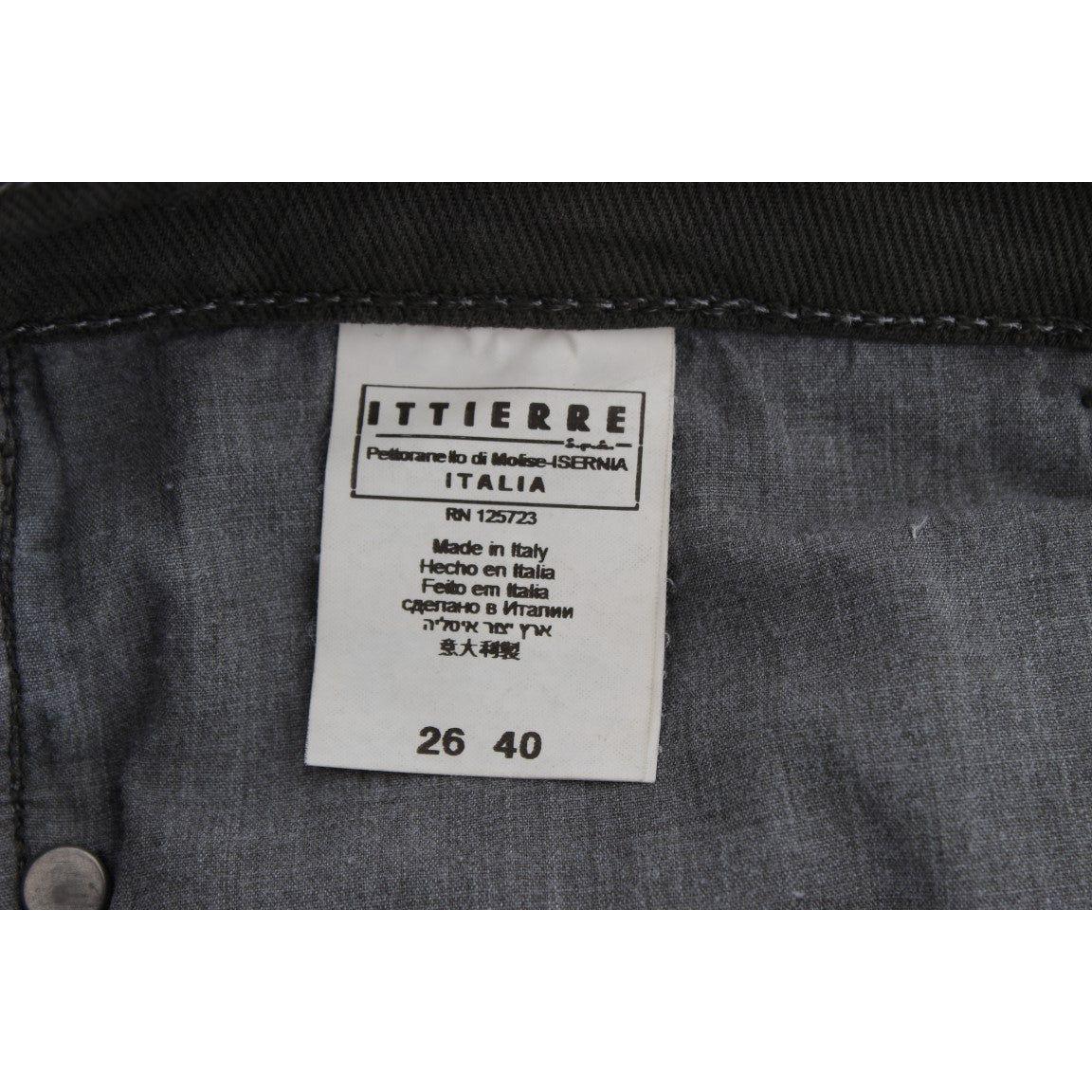 بنطلون جينز قطني أخضر بقصّة Slim Fit من Costume National Chic