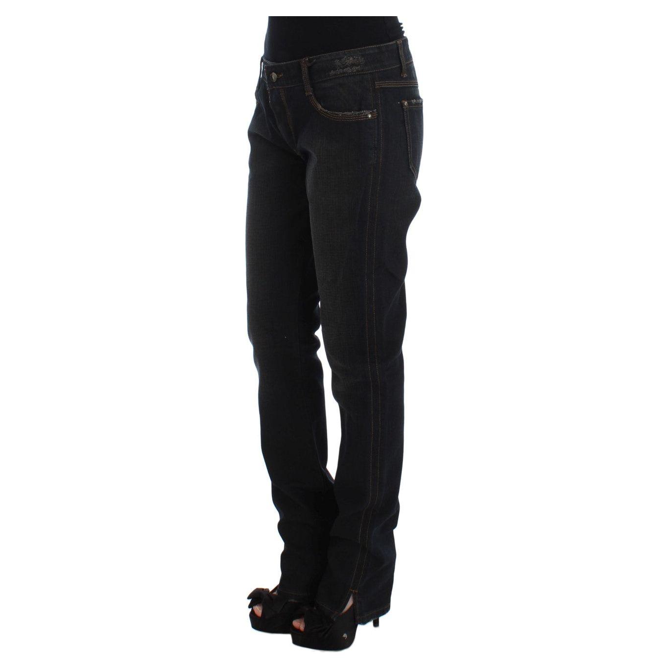 بنطلون جينز Ermanno Scervino Chic Boyfriend القطني - أزرق