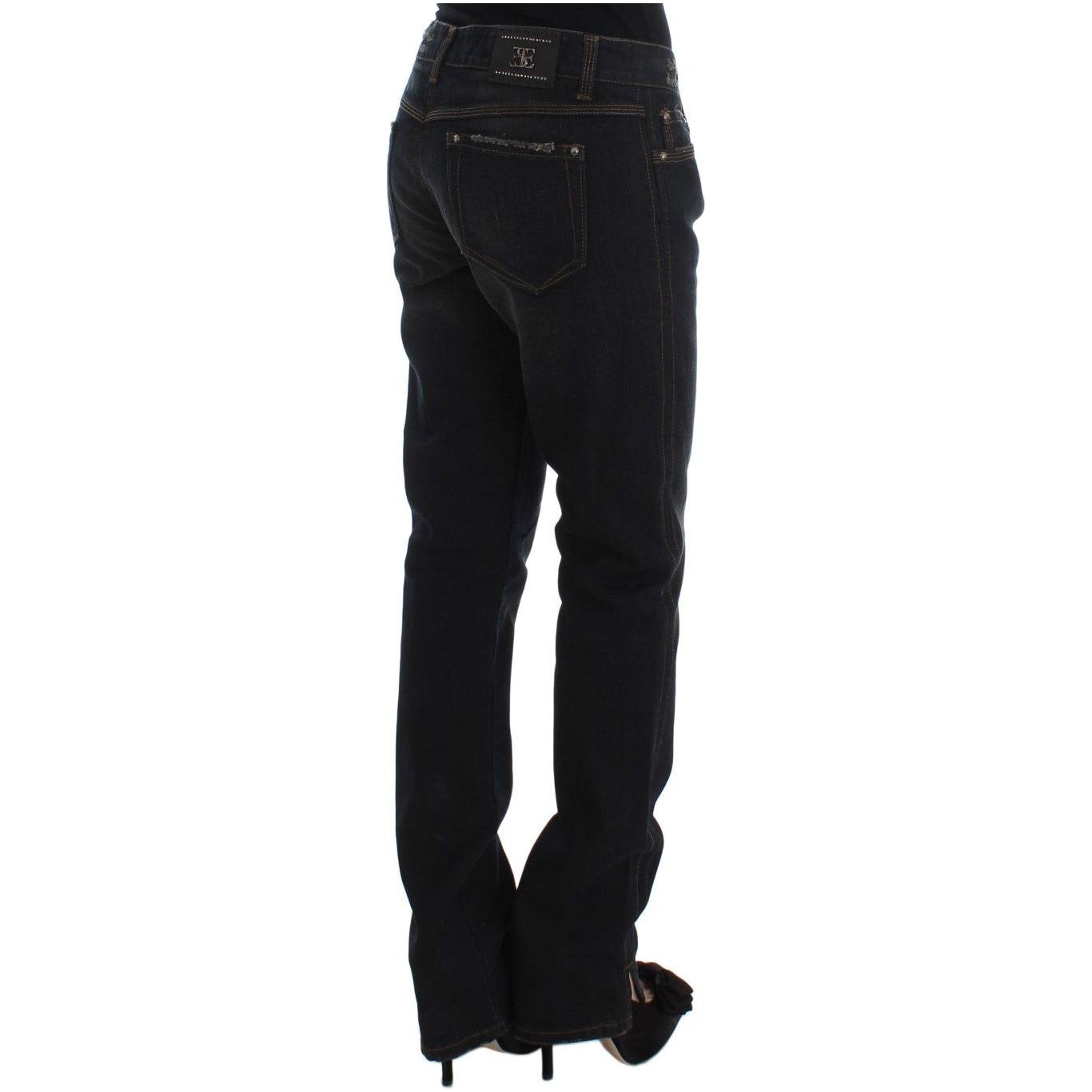 بنطلون جينز Ermanno Scervino Chic Boyfriend القطني - أزرق