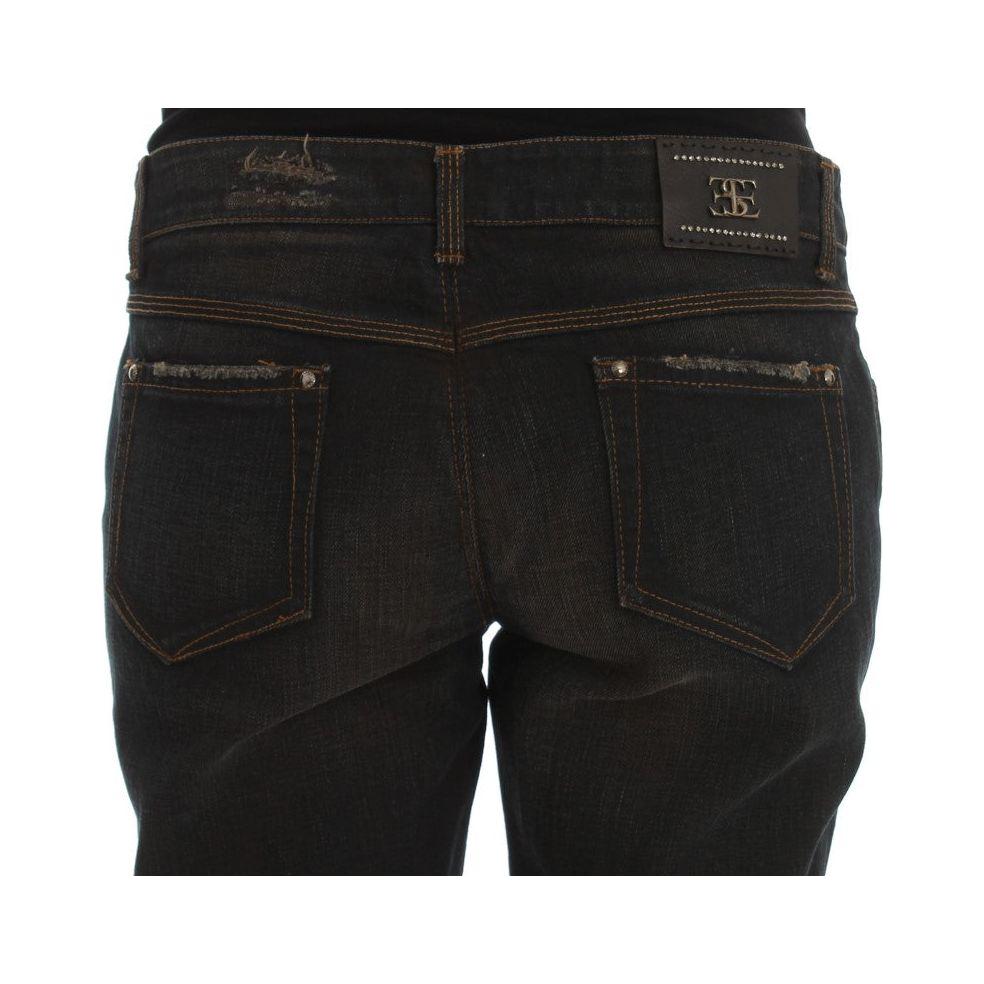 بنطلون جينز Ermanno Scervino Chic Boyfriend القطني - أزرق