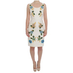 Dolce & Gabbana White Brocade Crystal Sheath Dress DRE10042-40
